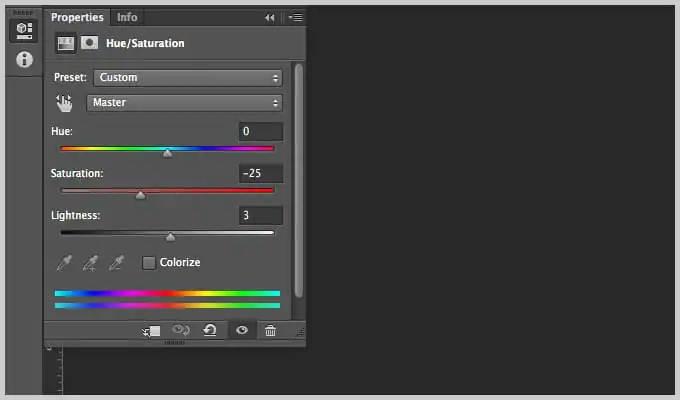 Photoshop Hue/Saturation Tool