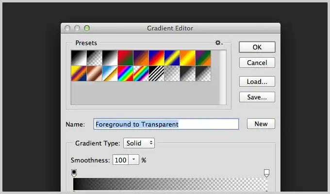 Gradient Adjustment Layer in Photoshop.