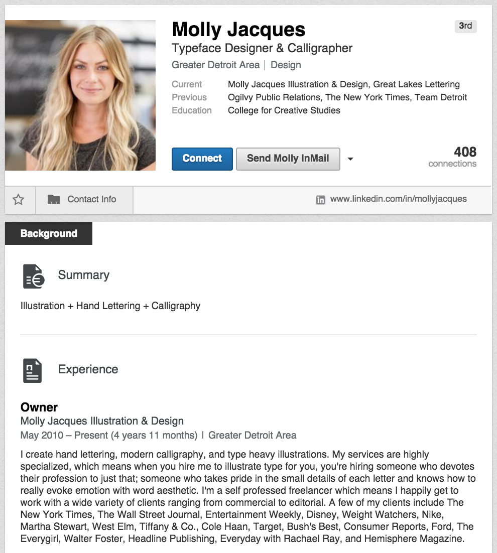 Linkedin Summary For Graphic Designer