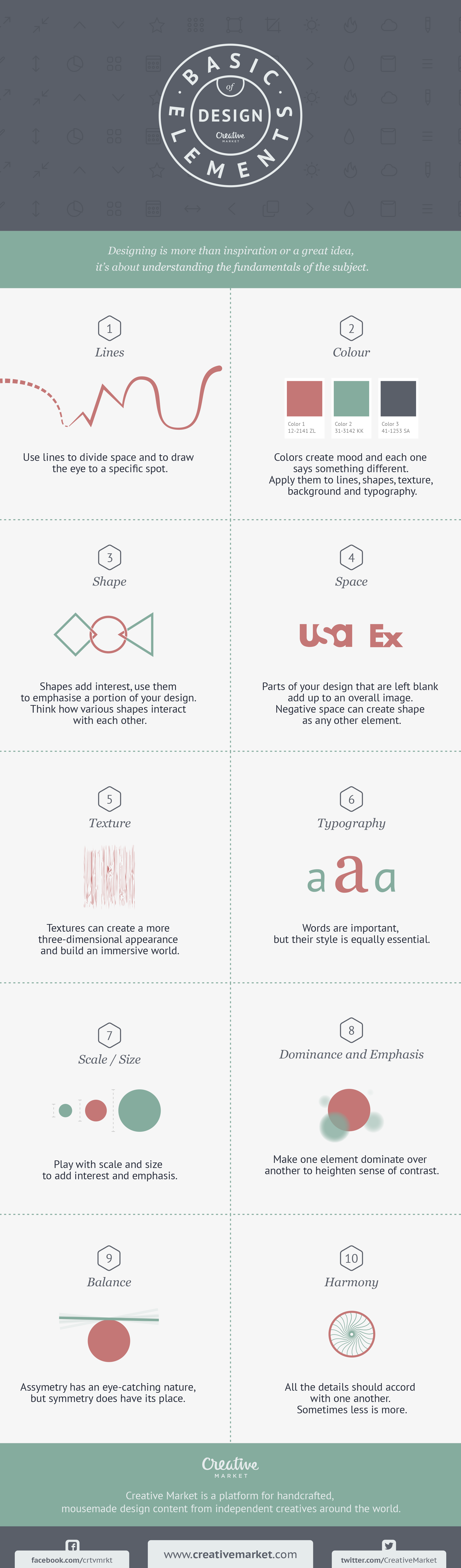 Infographic 10 Basic Elements Of Design Creative Market Blog