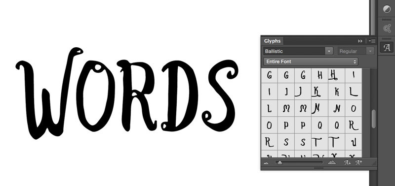glyphs in photoshop