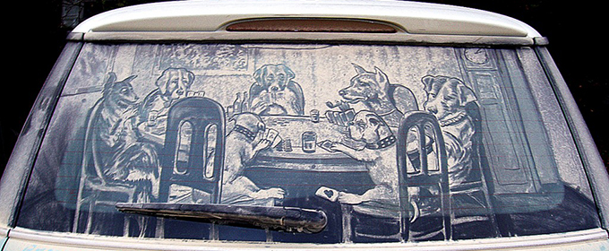 Lukisan kaca mobil kotor 3