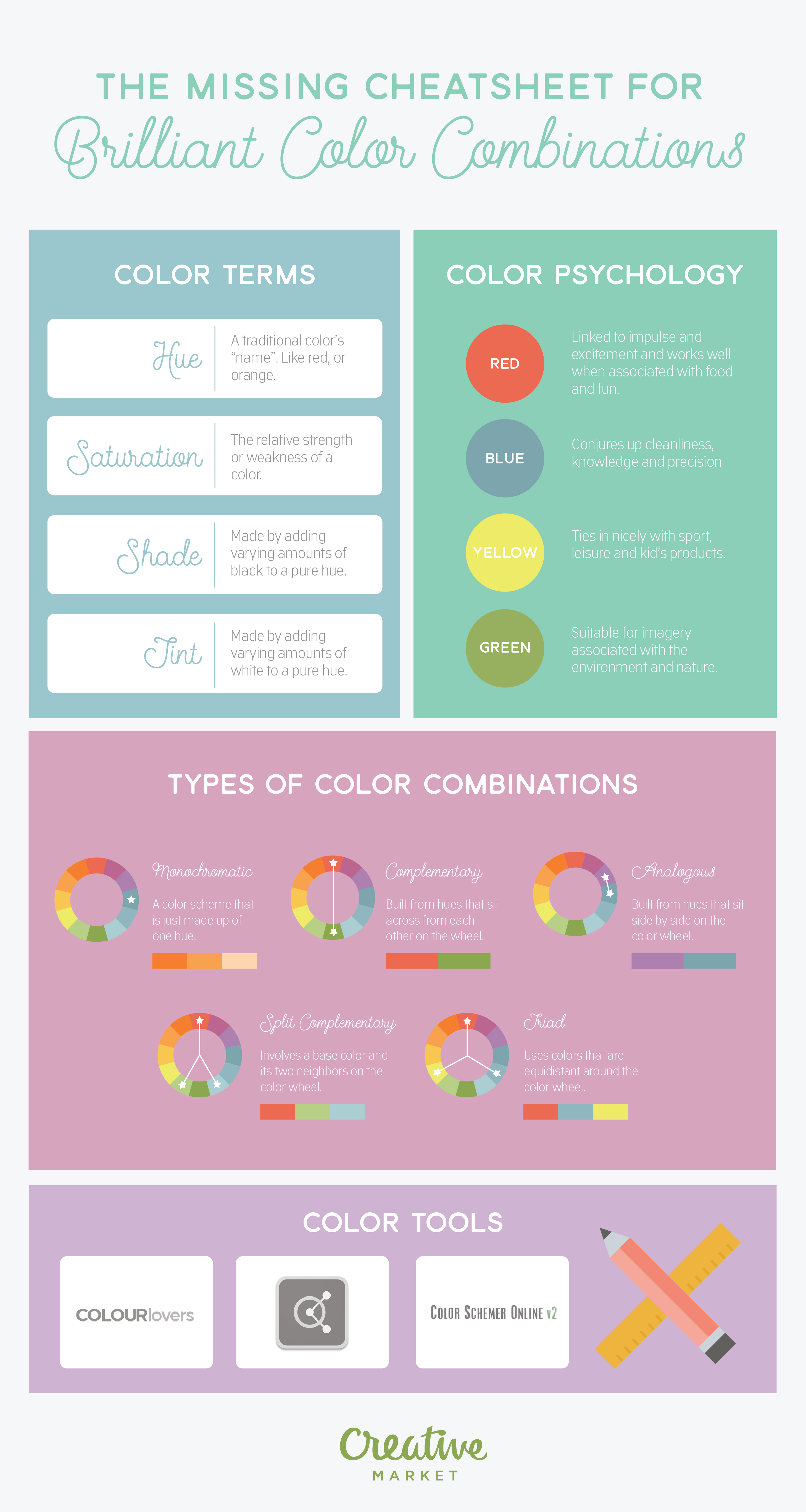 Bright Side - The ultimate color combinations cheat sheet. bit.ly/2eCQOih