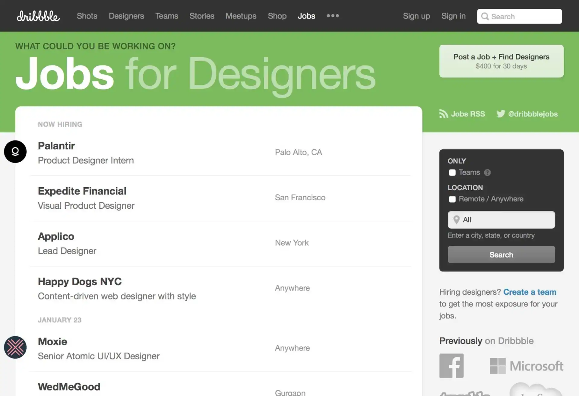 Dribbble - Jobs