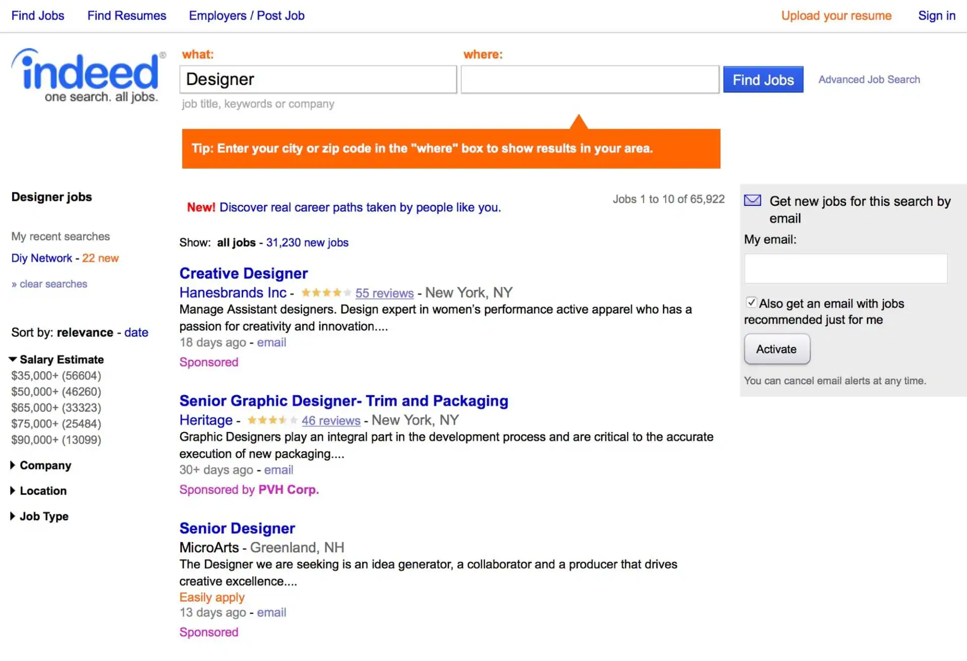 65,922  Designer Jobs available on Indeed.com.  one search.  all jobs.
