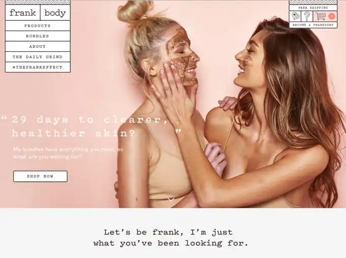 FrankBody Homepage