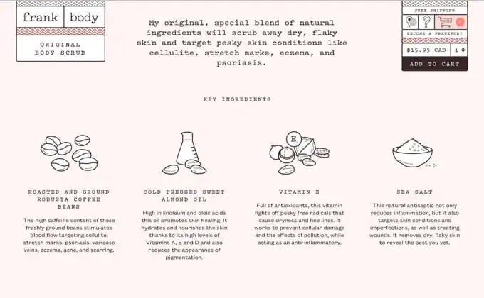 FrankBody Product Page