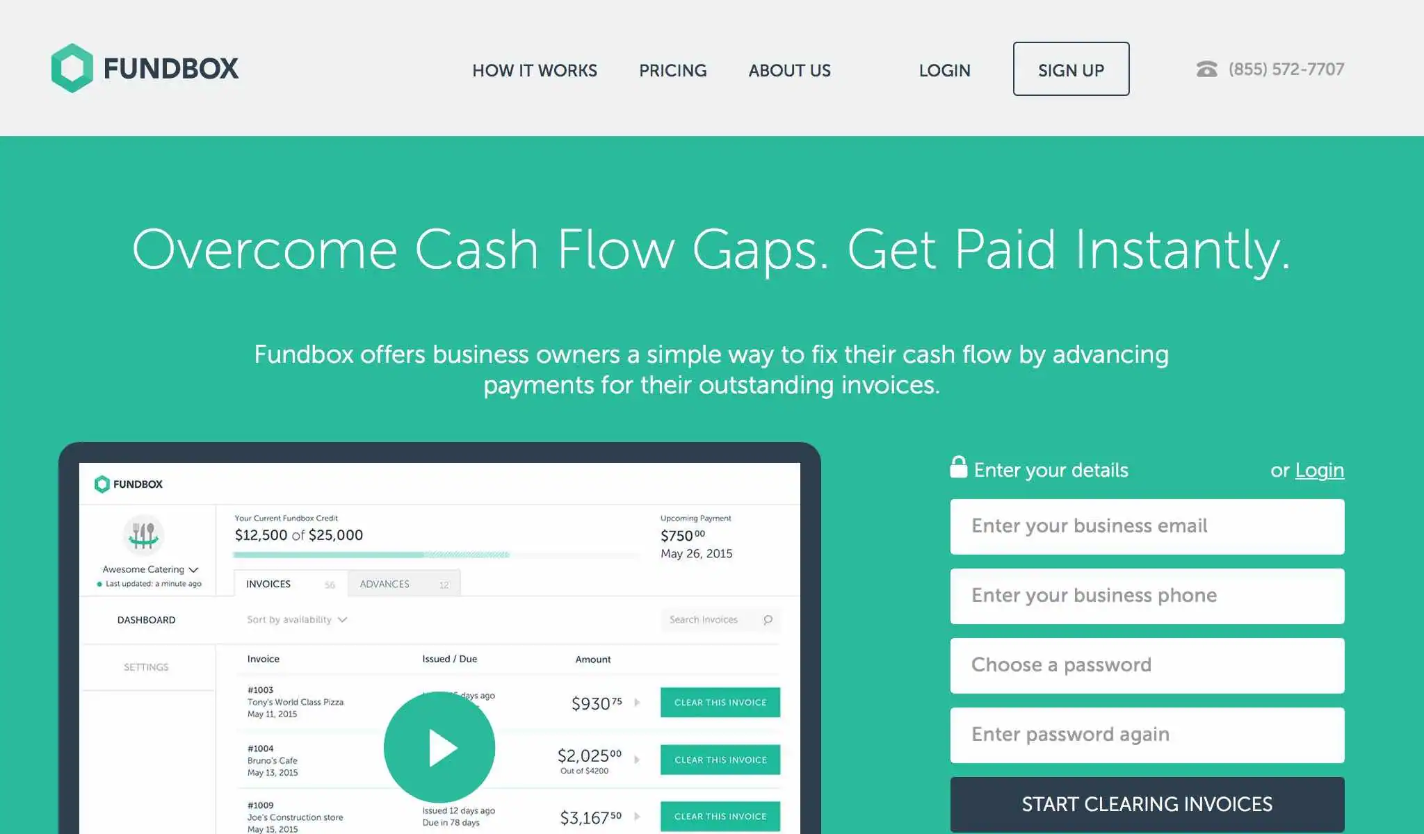 Overcome Cash Flow Gaps. Get Paid Instantly : Fundbox
