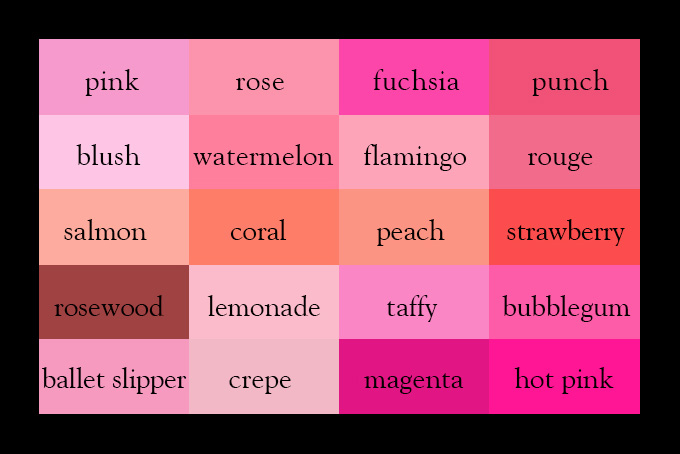 Shipley kabine Konsulat Find the Perfect Hue with This Handy Color Thesaurus - Creative Market Blog