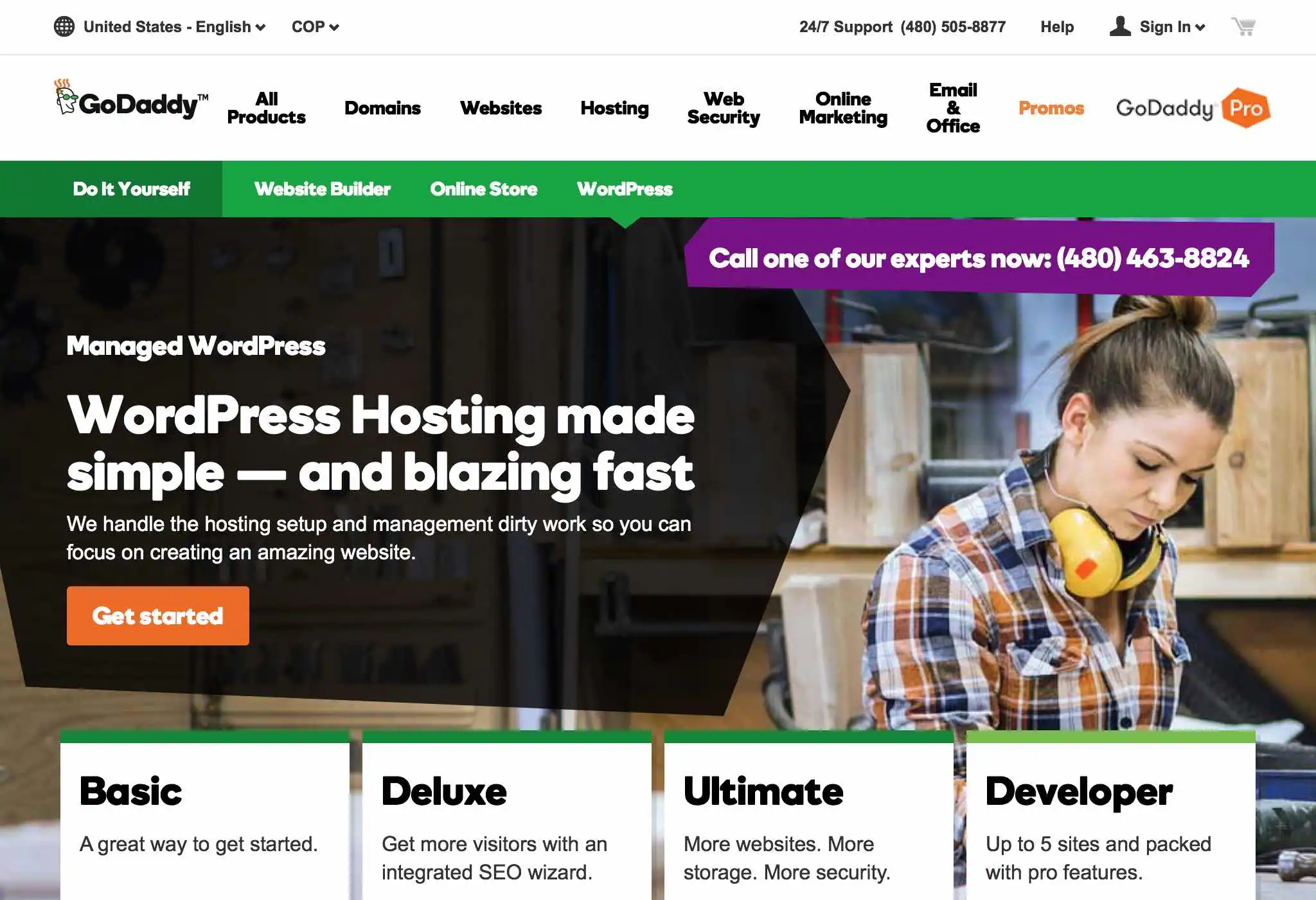 GoDaddy offers managed WordPress hosting at an affordable price, as well as easy installation of your WordPress domain.
