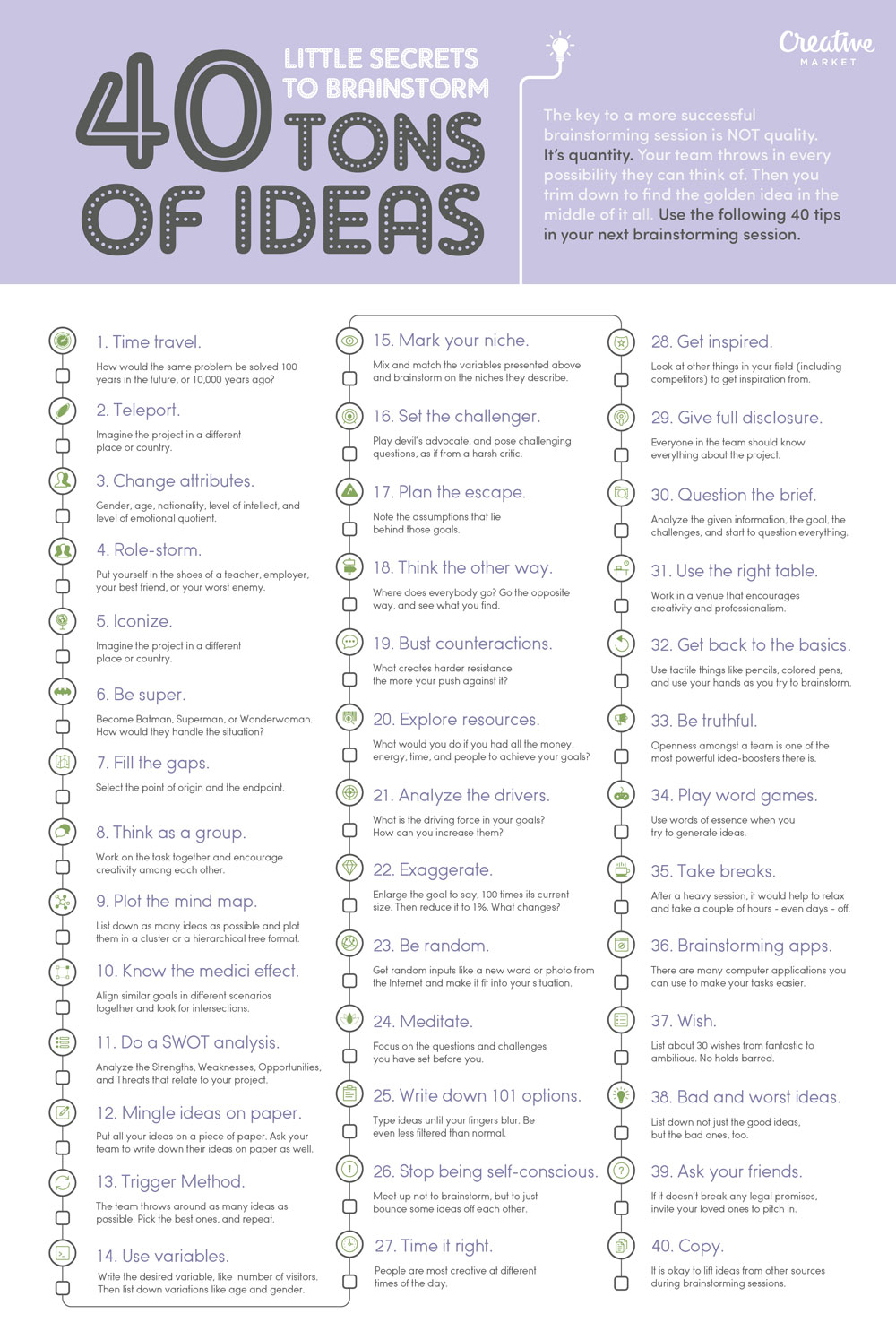 40 Little Secrets To Brainstorm Tons Of Ideas Creative Market Blog