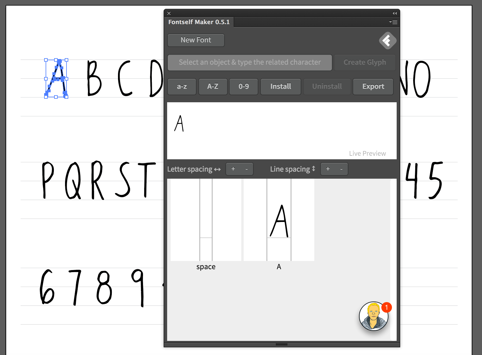 Create font. Шрифт Sony form Digital. Belajar membuat font надписи. Fontself maker cap height.