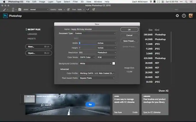 Invitation Setup in Photoshop 