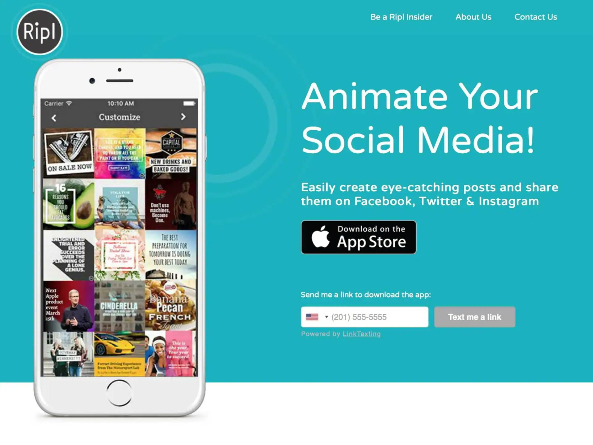 An app to easily create eye-catching posts that help you or your business stand out on social media.