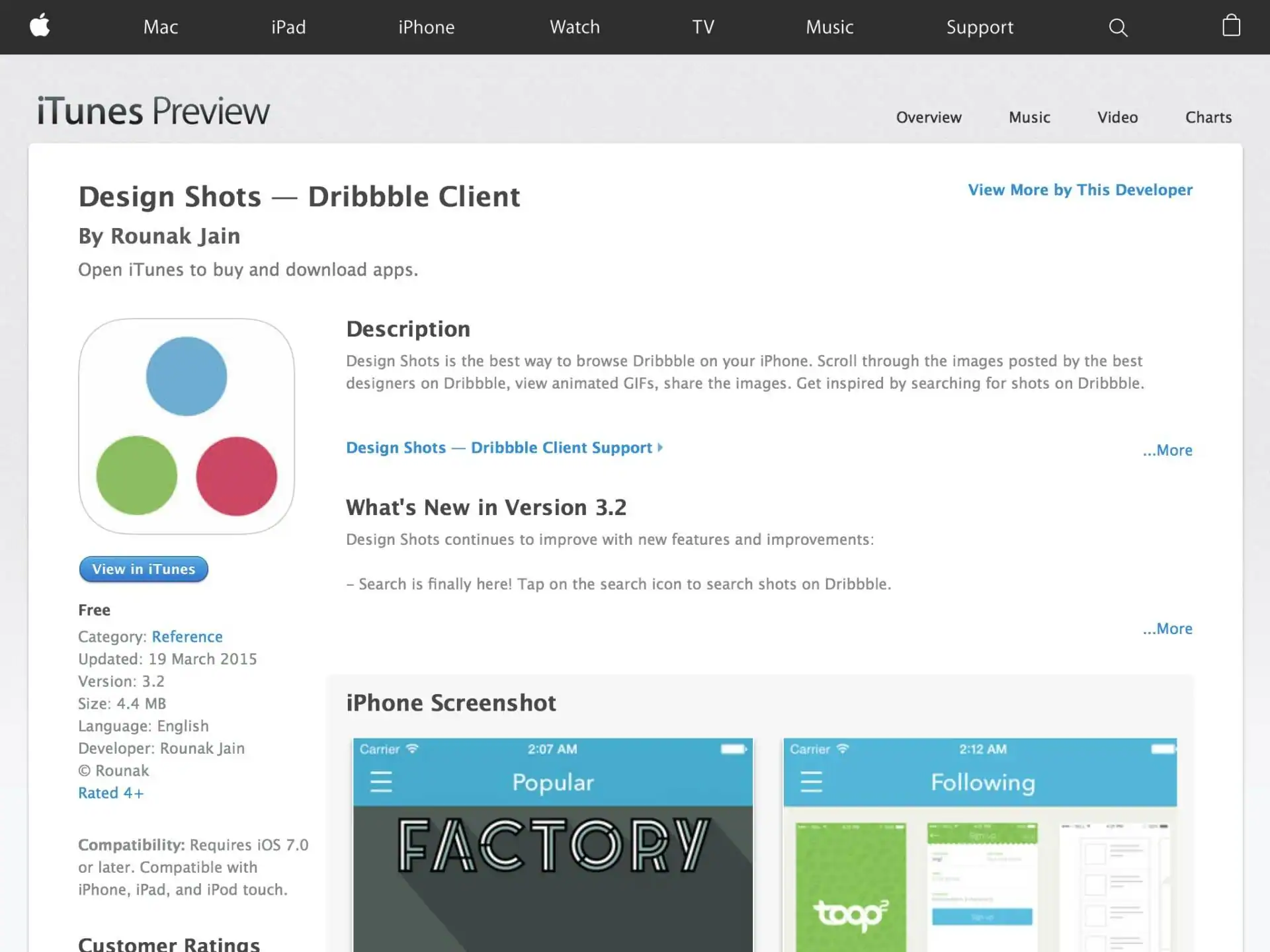Read reviews, compare customer ratings, see screenshots and learn more about Design Shots – Dribbble Client. Download Design Shots – Dribbble Client and enjoy it on your iPhone, iPad and iPod touch.