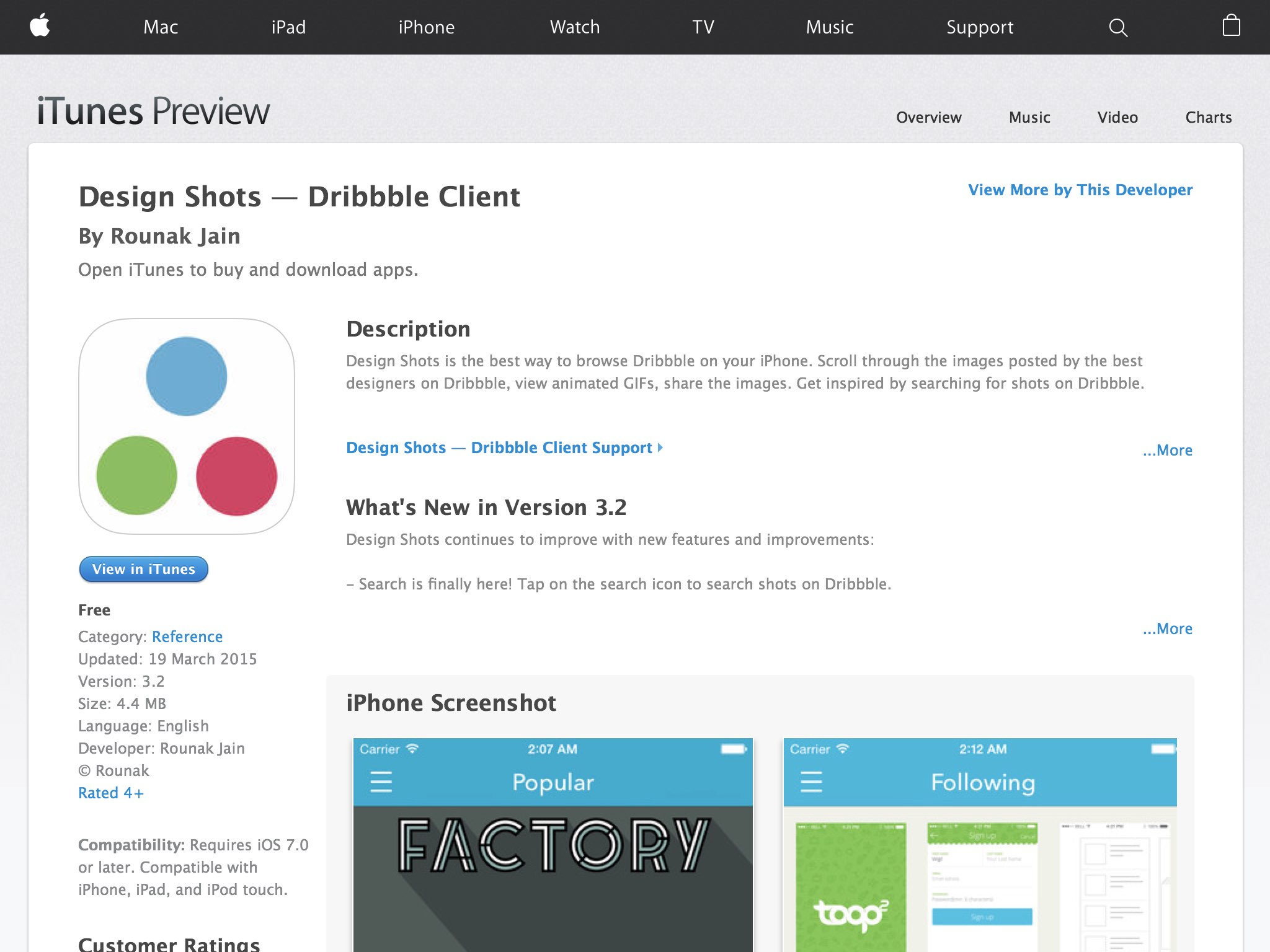 Read reviews, compare customer ratings, see screenshots and learn more about Design Shots — Dribbble Client. Download Design Shots — Dribbble Client and enjoy it on your iPhone, iPad and iPod touch.