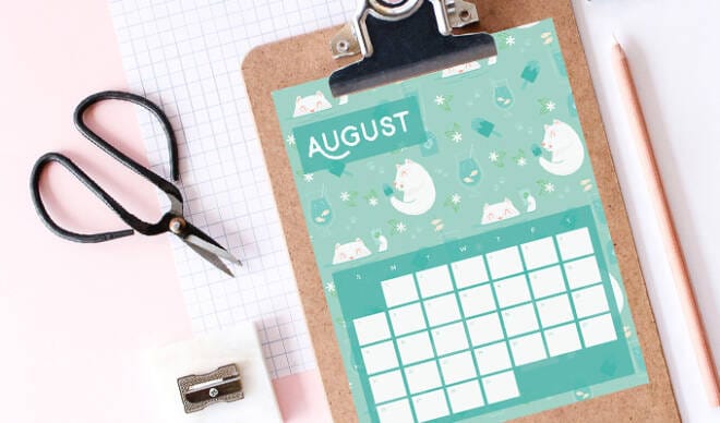 Free Download: August Printable Calendar