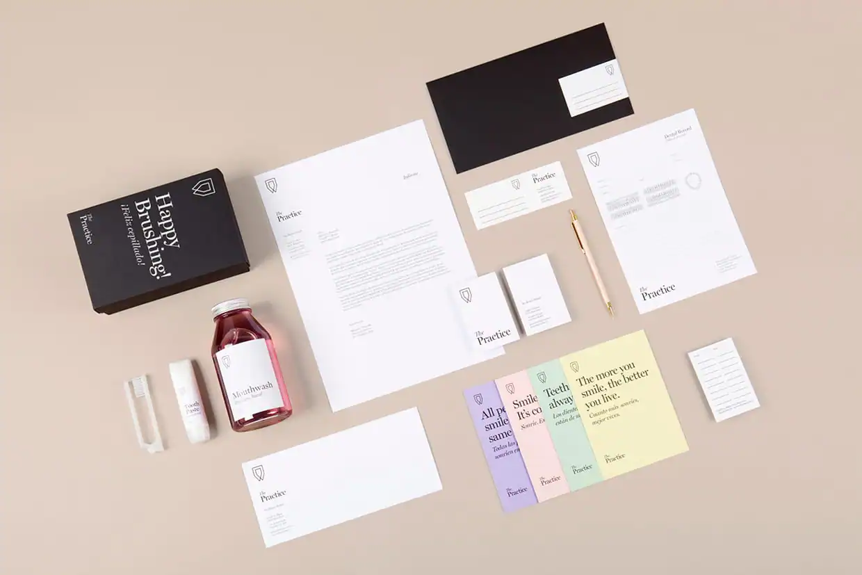Brand identity for dental clinic The Practice by Mayra Monobe