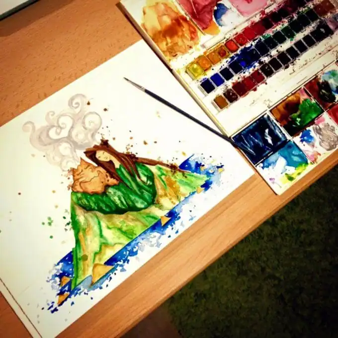 Volcano Painting
