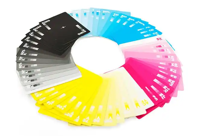 CMYK playing cards fan