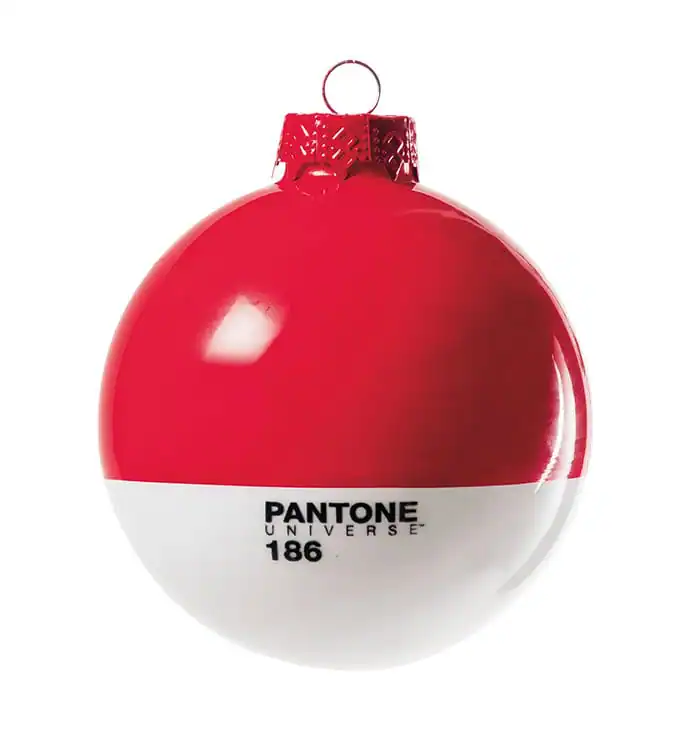 red Pantone Christmas ornament