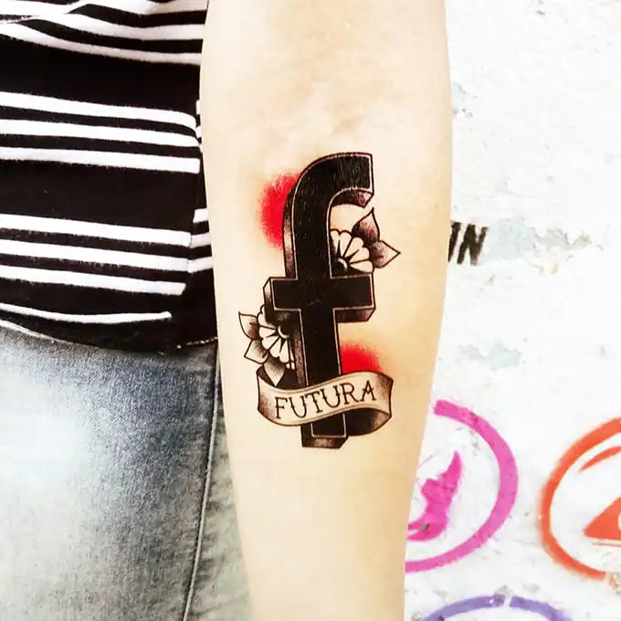 f is for Futura tattoo