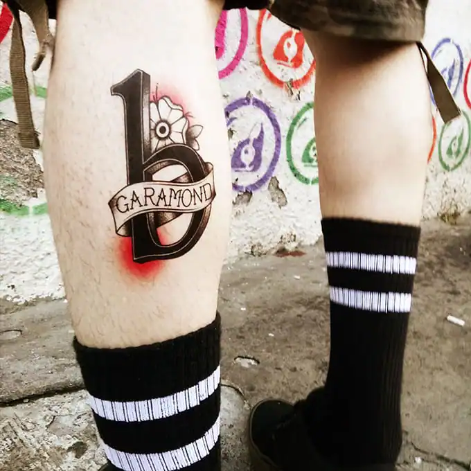 b is for Garamond tattoo