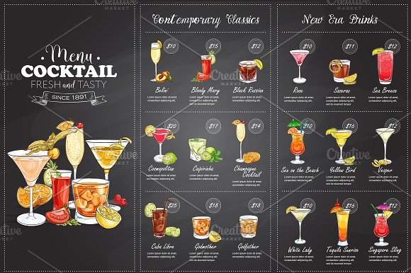 bar menu design inspiration