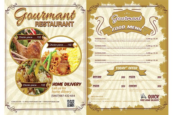 best food menu layout