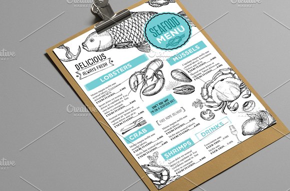 50 Restaurant Menu Designs That Look Better Than Food - Creative Market ...