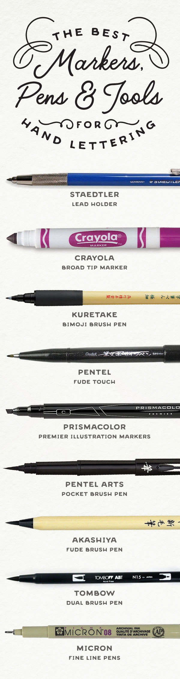 types of brush pens