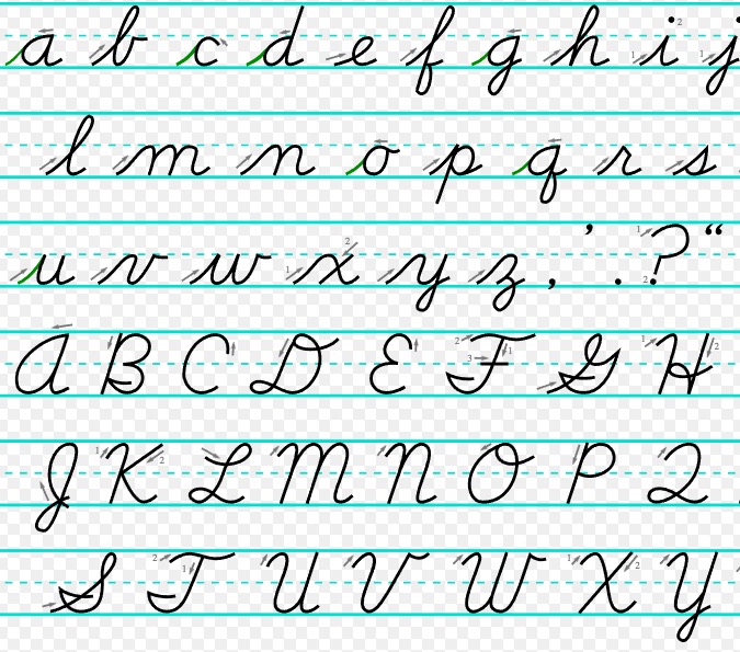 Old Cursive Alphabet Chart