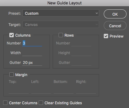 Photoshop New Guide Layout