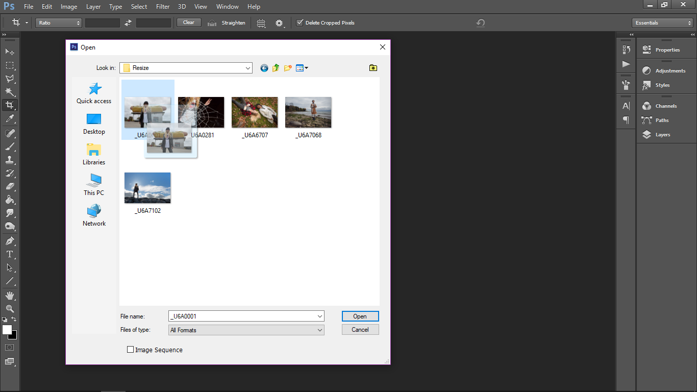 resize bulk images photoshop