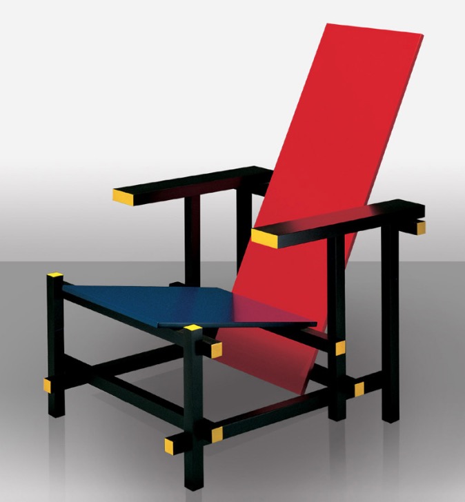 De Stijl Red And Blue Chair 