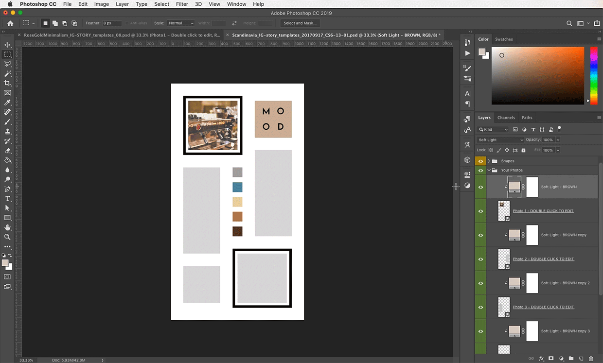 Change the adjustment layers