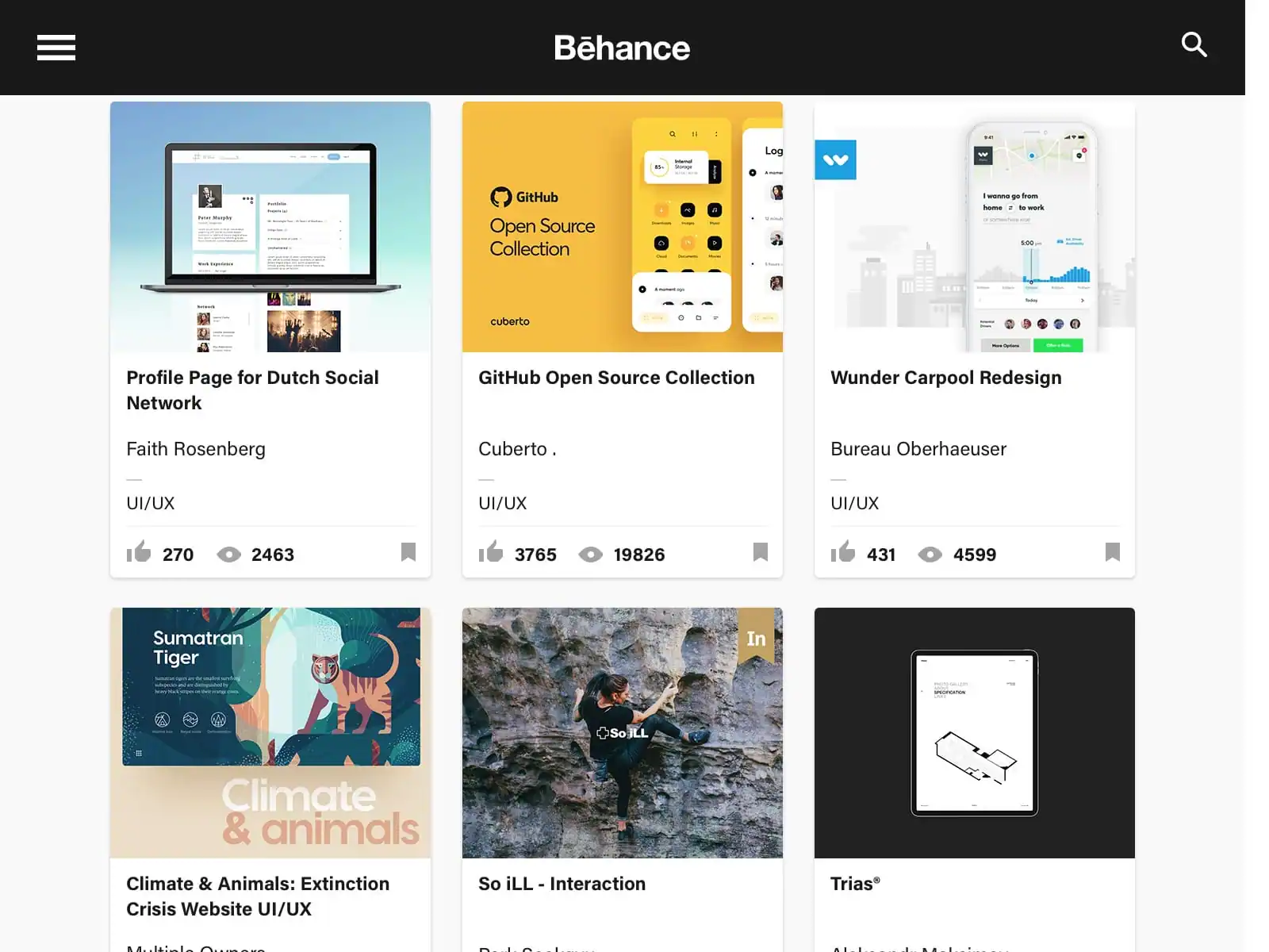 Find curated interaction design work from cutting edge UI/UX design to detailed iconography.