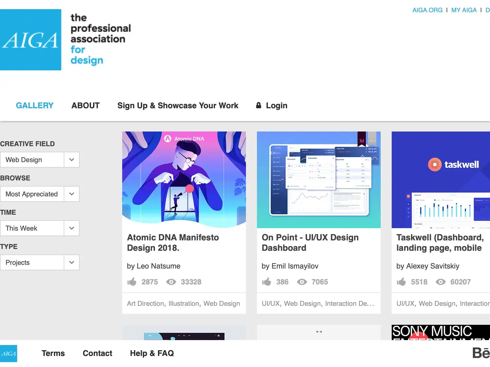 The AIGA Member Gallery showcases work by members of AIGA, the professional association for design. Behance Network members who are also current members of AIGA can join this network to seamlessly showcase their portfolio in the <a href="http://portfolios.aiga.org">AIGA Member Gallery.</a>