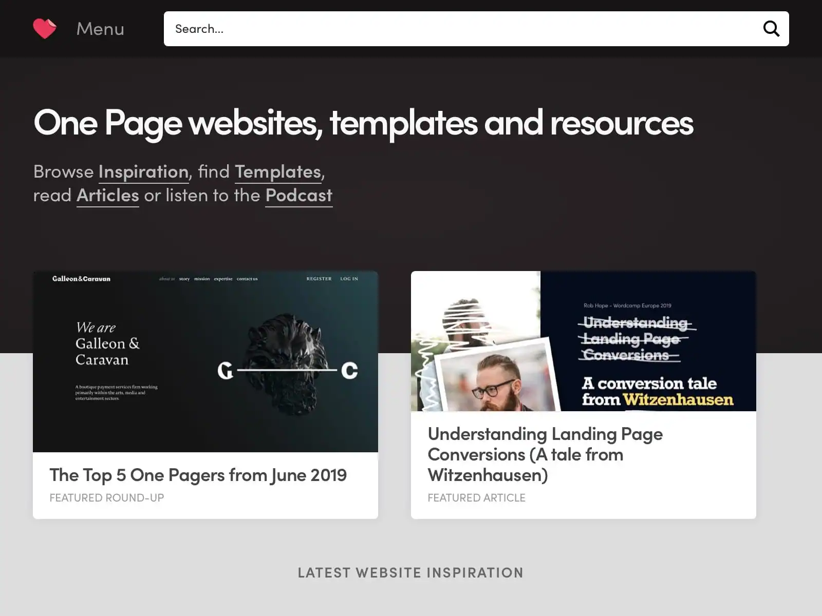 One Page Love is a One Page website design gallery showcasing the best Single Page websites, templates and resources.