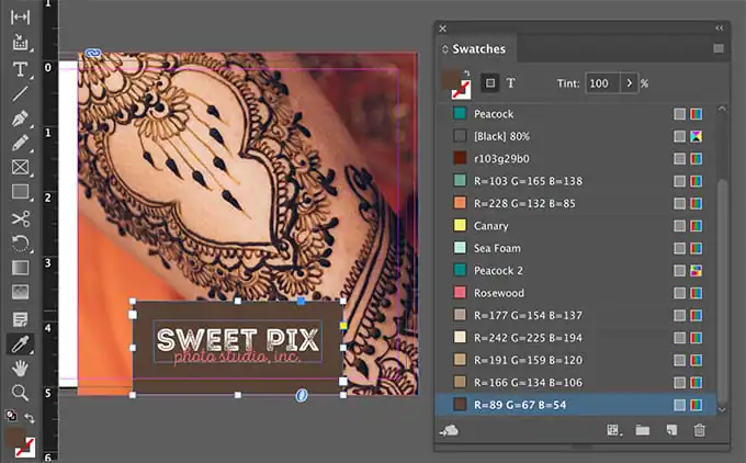 Changing the fill color of an object in InDesign