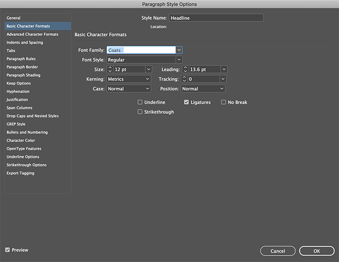 A look at InDesign's Paragraph Style Options