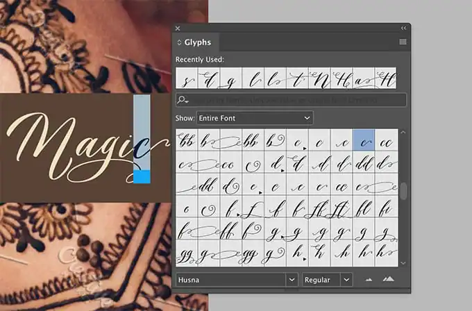 Taking advantage of glyph characters with InDesign's glyphs panel