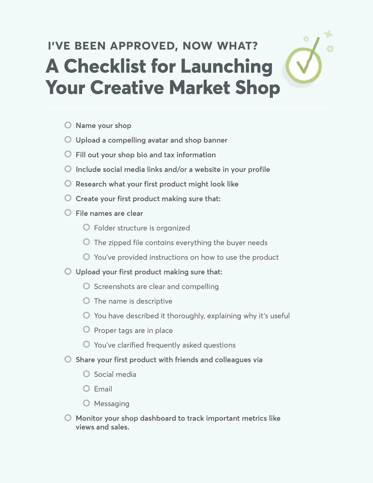 A Checklist for Launching Your Creative Market Shop - Creative Market Blog