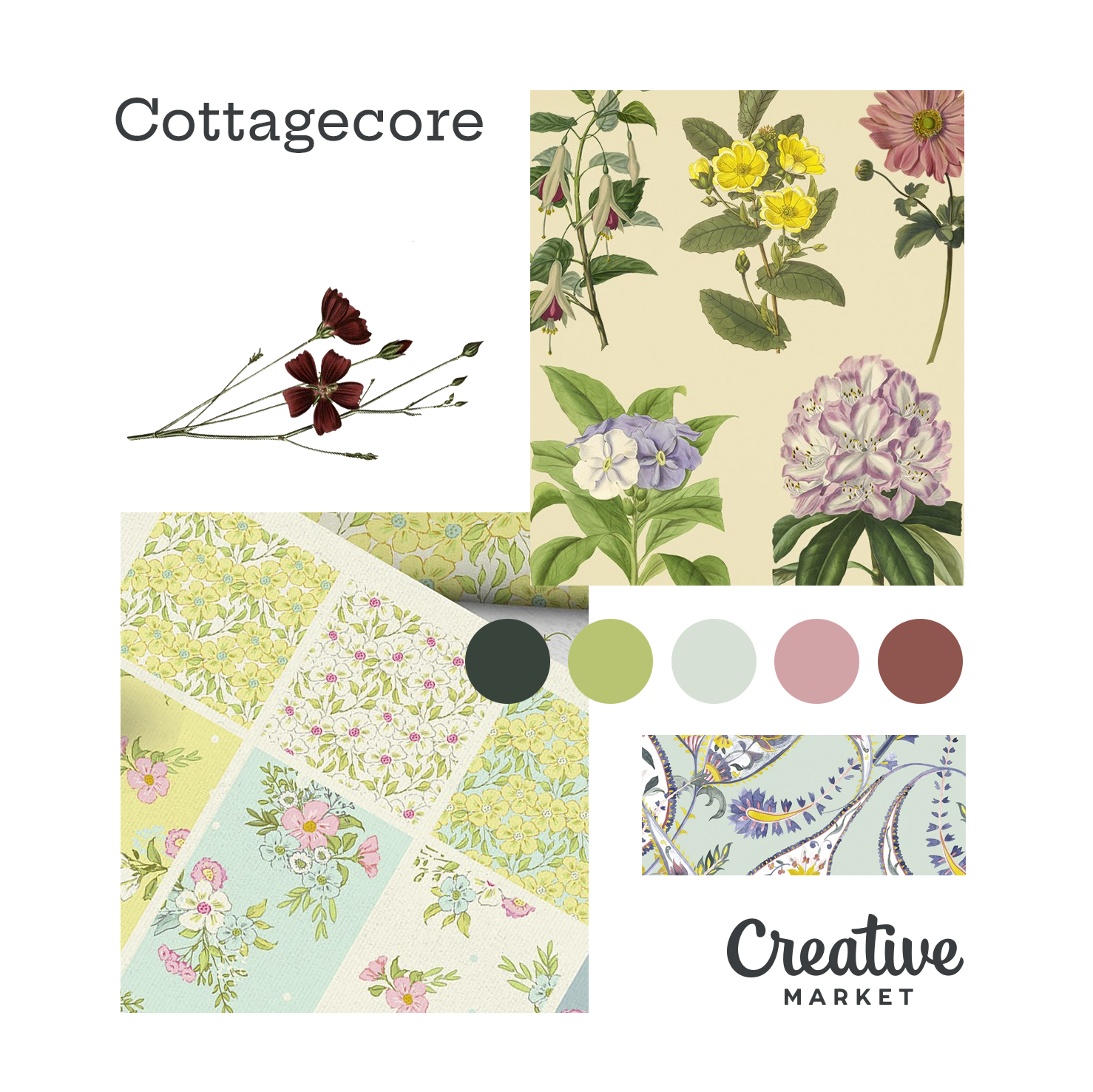 Aesthetic Cottagecore Color Palette