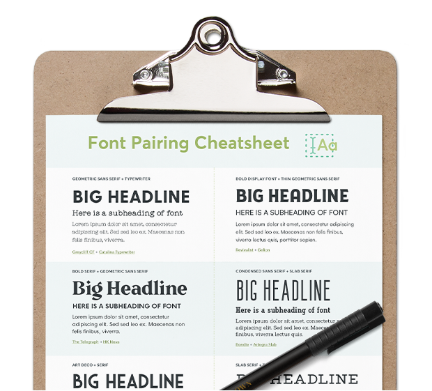 Font Pairing Cheatsheet