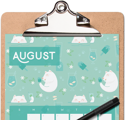Free Download: August Printable Calendar - Creative Market Blog