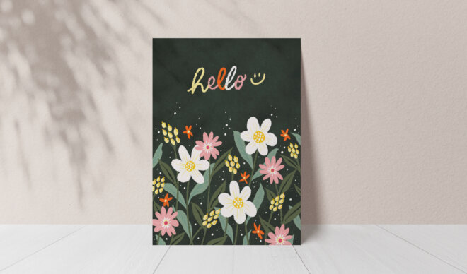 How to Draw a Beautiful Hand-Drawn Floral Greeting Card on Procreate