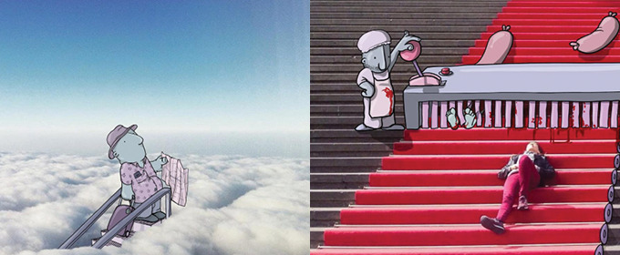 This Illustrator Invades Everyday Photos With Fun Imaginary Characters