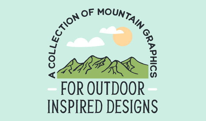 A Collection of Mountain Graphics for Outdoor Inspired Designs
