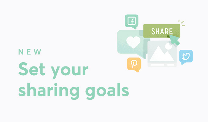 Just in: Set Sharing Goals for Your Creative Market Shop